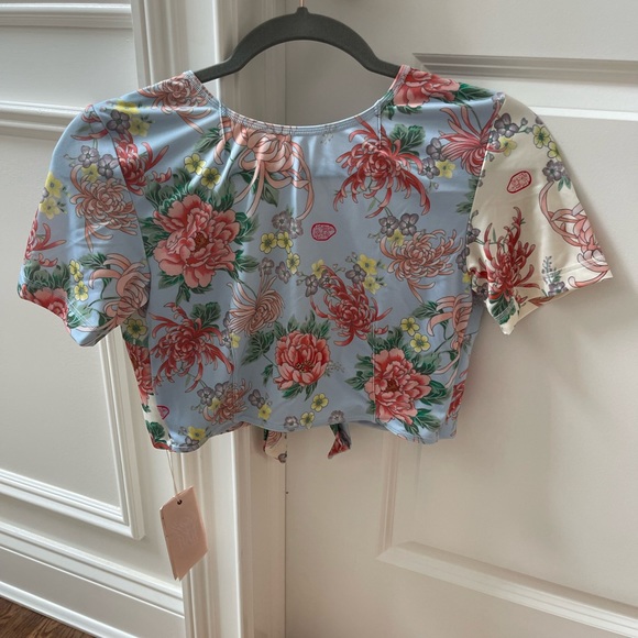 We Are HAH All Tied Up Top In Kyoto Kimono French Blue Various Sizes - Picture 2 of 8